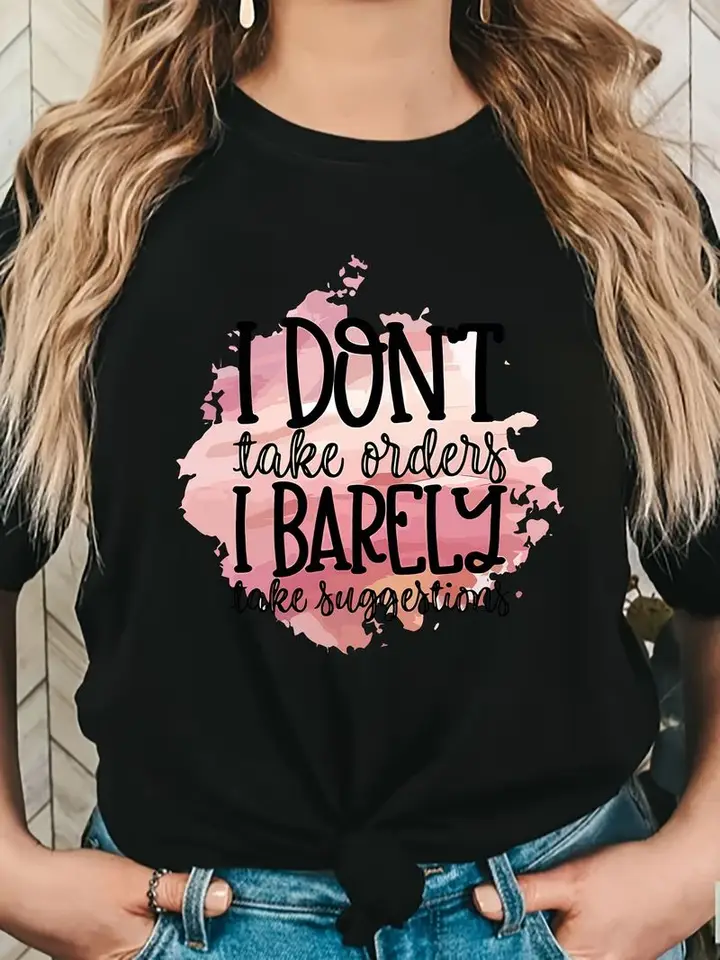 Plus Size Slogan Print Casual T-Shirt for Women