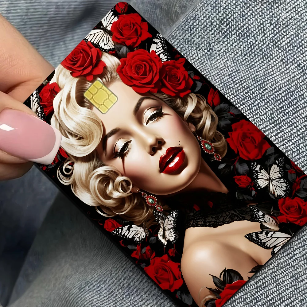 مارلين مونرو لعبة أنيمي ملصق فيلم غطاء الجلد للصغيرة الكبيرة لا رقاقة الخصم بطاقة الائتمان الجانب الأمامي