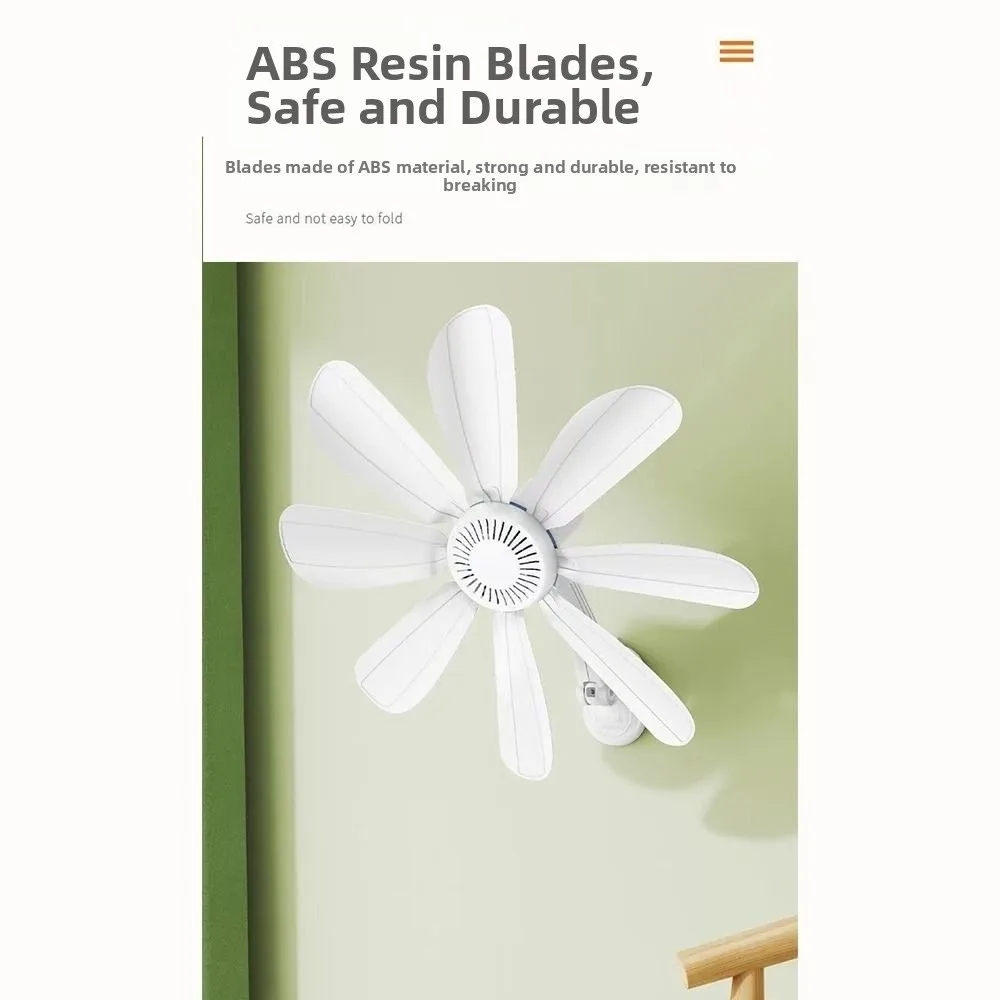 8 Fan Leaves Wall Mount Fan Quiet Adjustable Air Circulation Fan Wall Mounted Cooling Fan for Bedroom Kitchen Bathroom Dormitory
