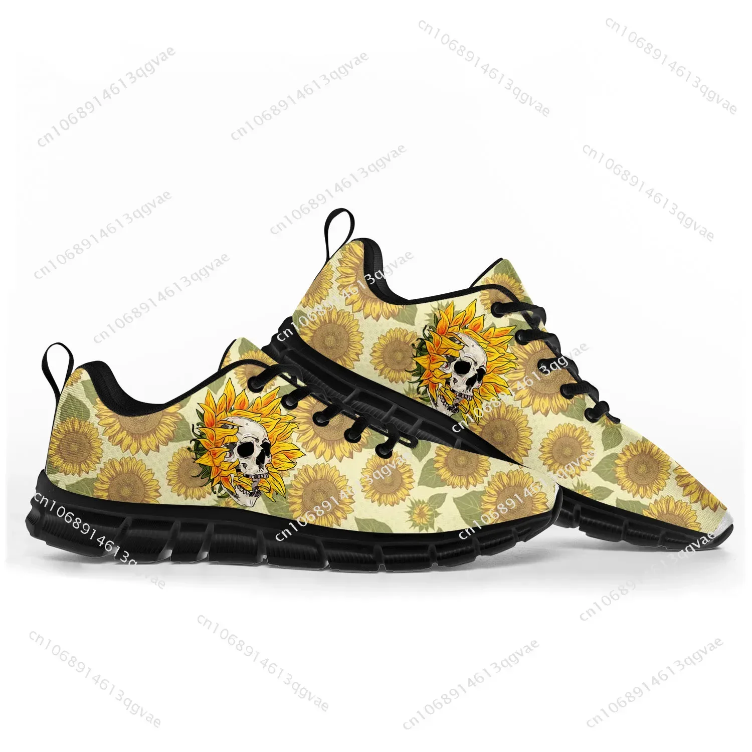 

Sunflower Skull Sports Shoes Mens Womens Teenager Kids Children Customized Sneakers Tailor Made Shoe High Quality Couple Black