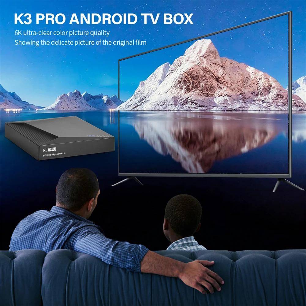 GTMEDIA K3 Pro Android Q (10.0) 6K HDR TV Box H.264/H.265 10bit Build in WiFi-6 2.4GHz/5GHz+BT 5.0,4GB+32GB STB Suit for the US