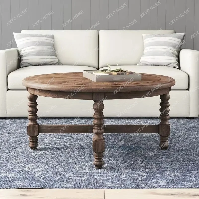 XXSimple Unique Wood Tray Coffee Table Clear Waterproof Modern Balcony Round Side Table Living Room  Mesa Auxiliar Home