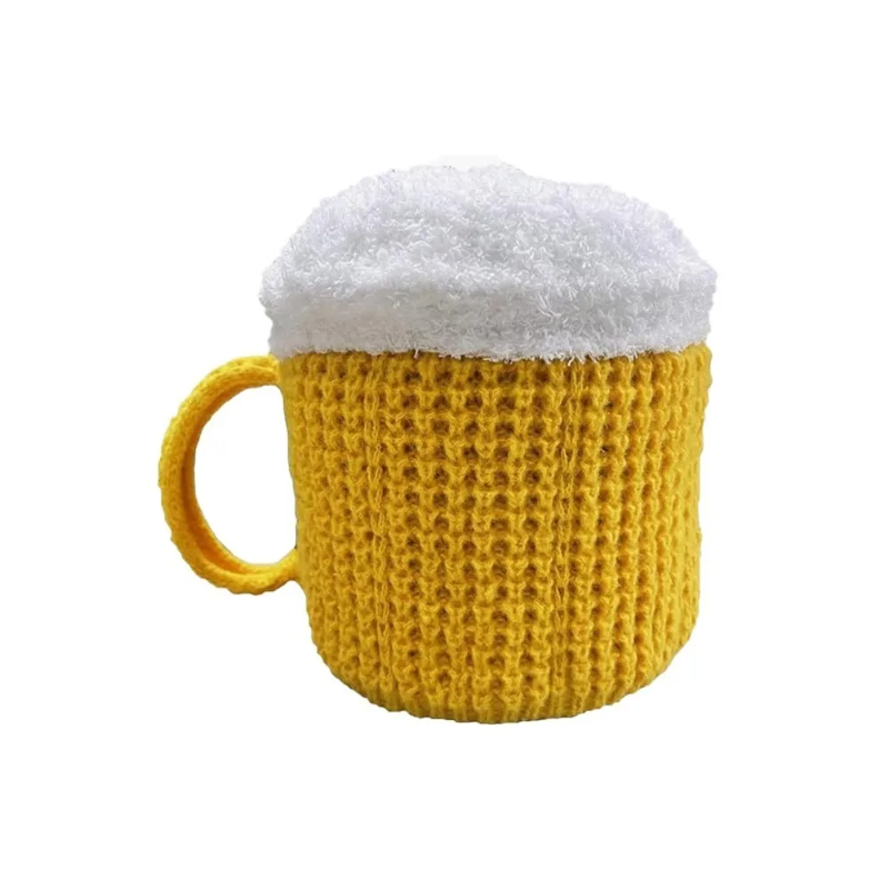 Creative 3D Beer Cup Hats Year Presents Ear Warmers Warm Beanies Unisex Versatile Pullover Cap Beer Lovers Fun Gifts