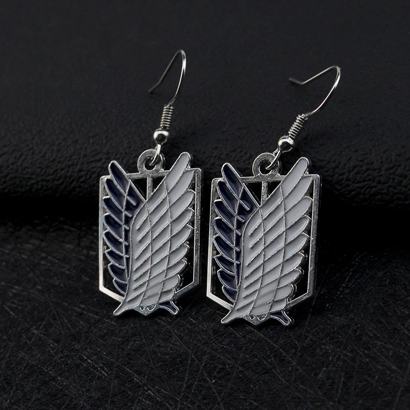 Anime Attack On Titan Pendant Earring Attack Wings Shingeki Cosplay Dangle Earrings For Women Girl Party Jewelry
