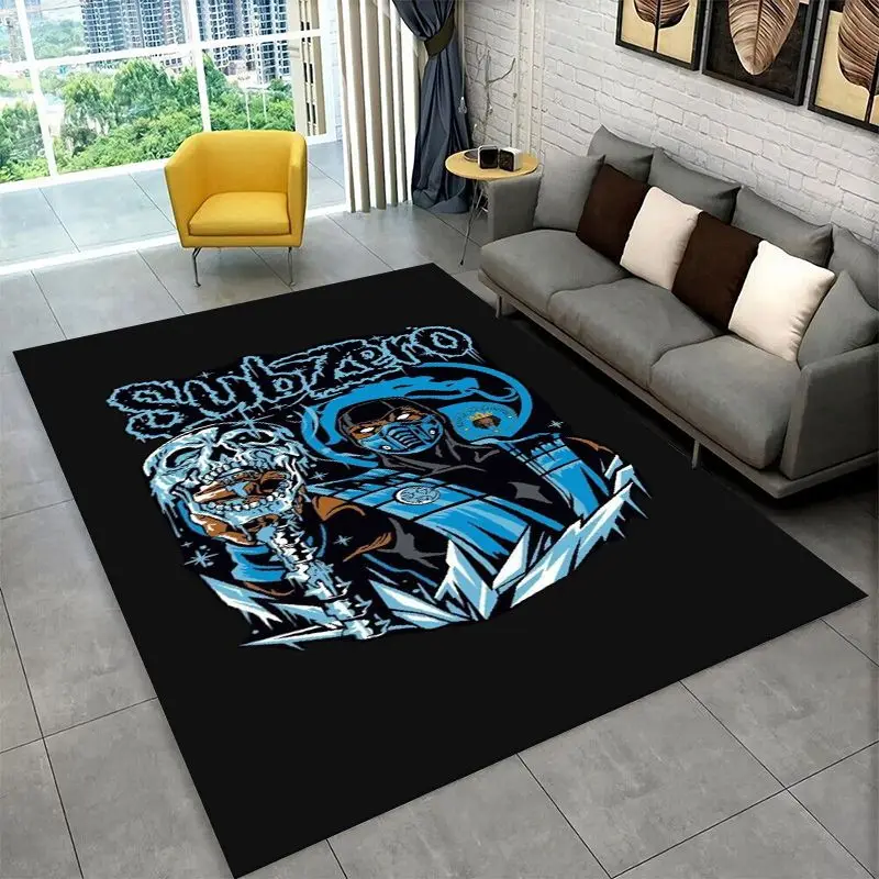 HD Retro Fighter Mortal Kombat Movie Game Non-Slip Area Rug for Living Room Bedroom Playroom,Carpet Floor Mat for Home Decor