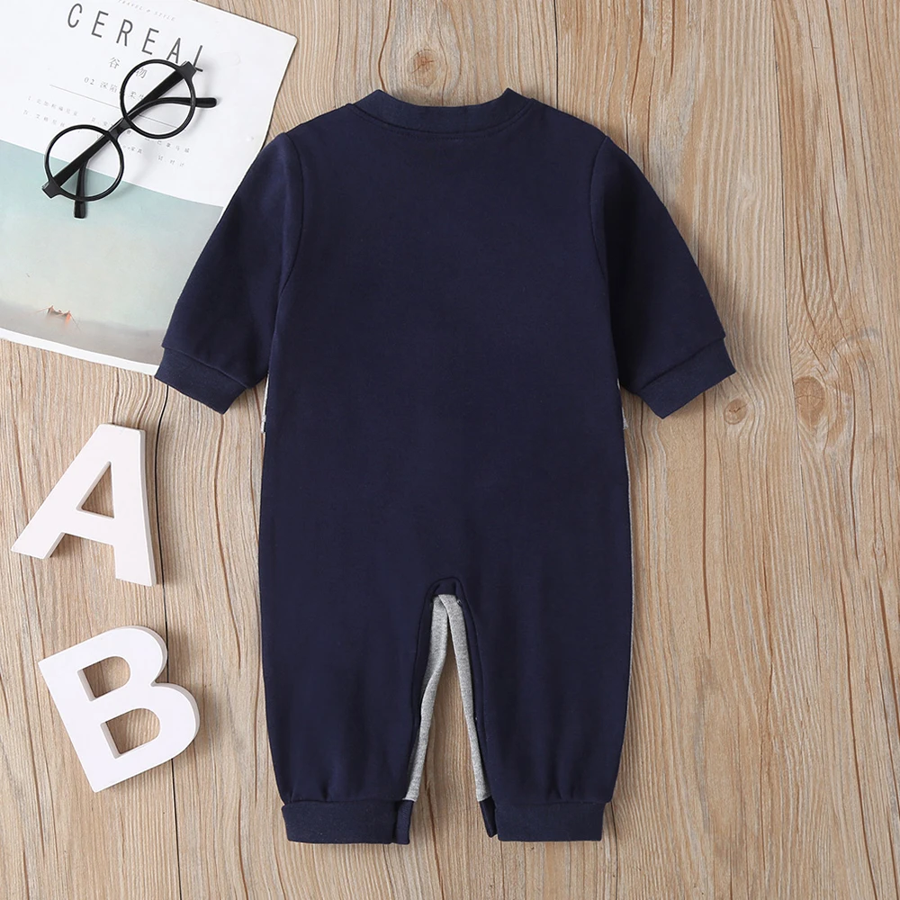 LAPA 0-12 Months Baby Boys Romper Lapel Fake Two-piece Gentleman Bow-tie Long-sleeve Bodysuits New Formal Dress Infant Babygrows