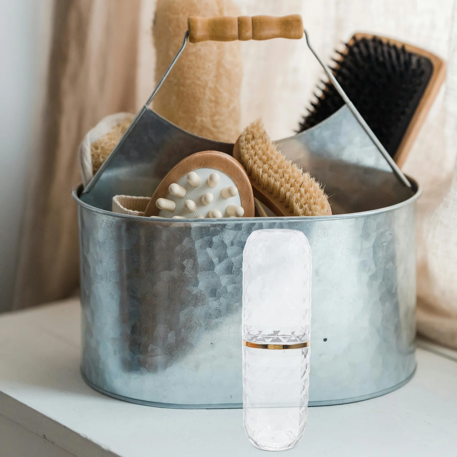 

Toothbrush Holder Box Transparent Dual Cups Multi Functional Toothbrush Toothpaste Organizer Travel Home Gym Case