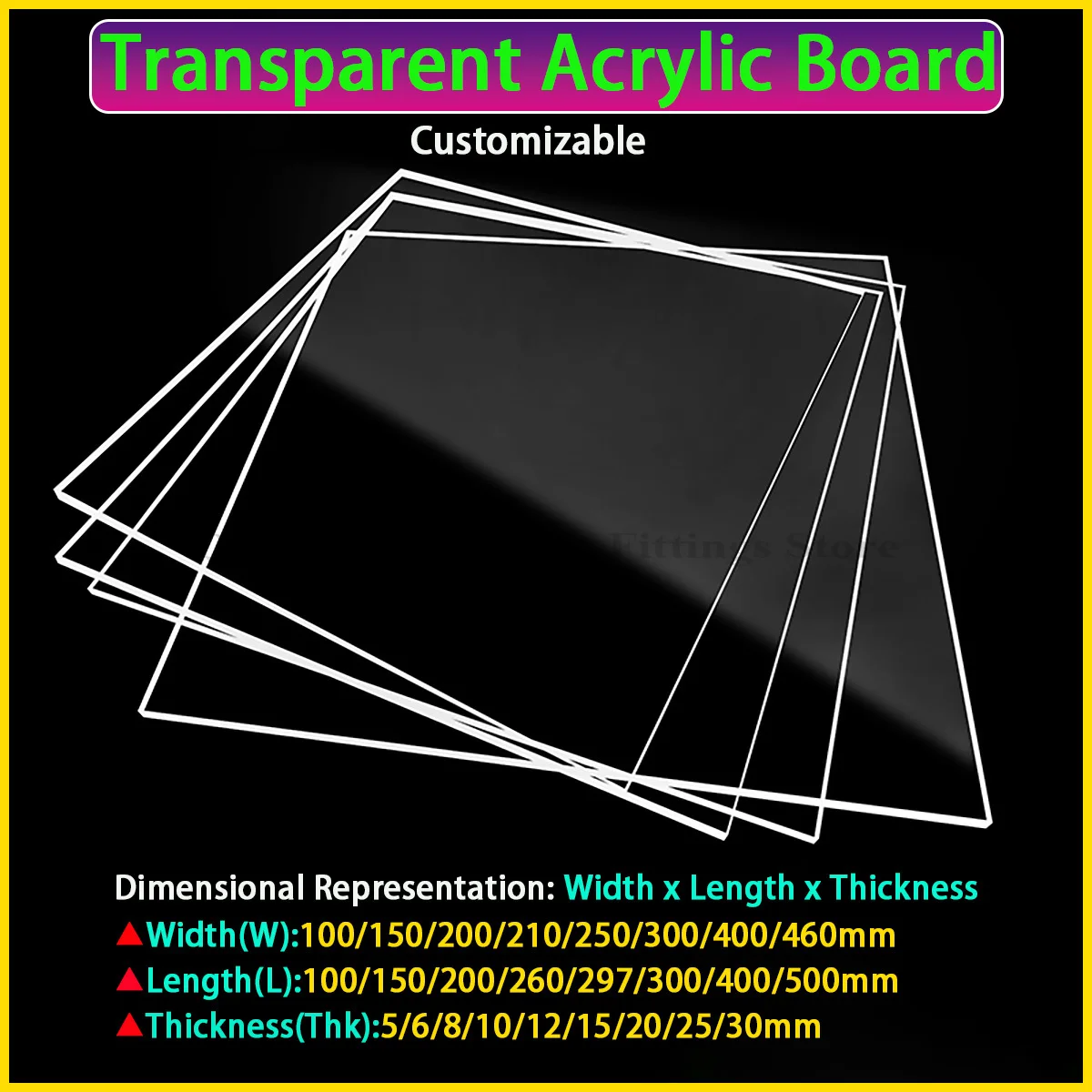 High Transparent Acrylic Plates/Board,Transparent Plexiglass Sheet, THK 5-30mm , DIY Handmade Production,Support Customization