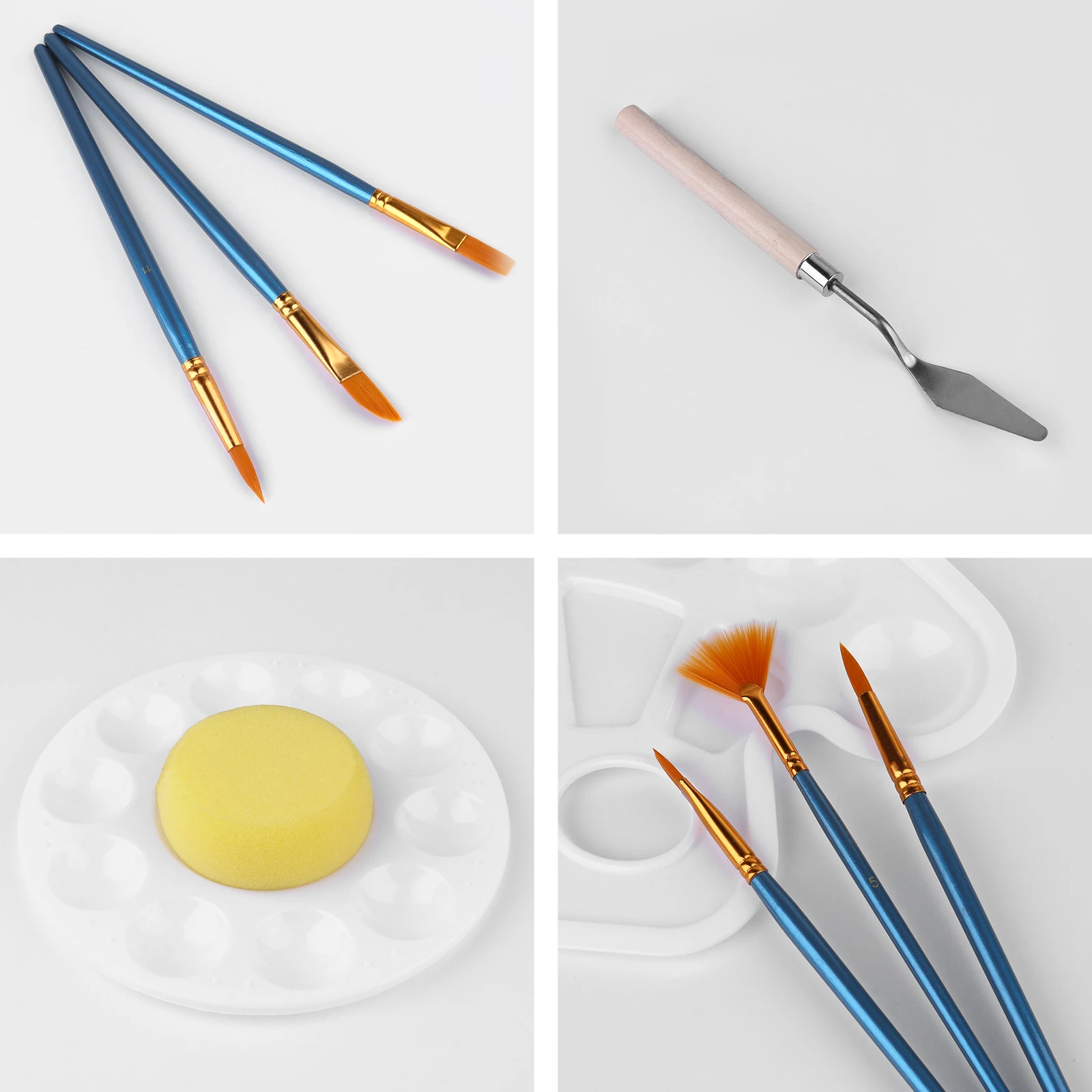 

Sponge Brush Pigment Dish Set Child Paint Gouache Brushes for Watercolor Painting