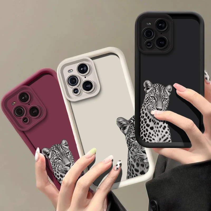Cartoon Leopard Cat Case For Moto G100 G87 G86 G85 G84 G82 G77 G75 G71S G60 G56 G54 G53 G52 G47 G45 Soft Anti Scratch Cases Etui