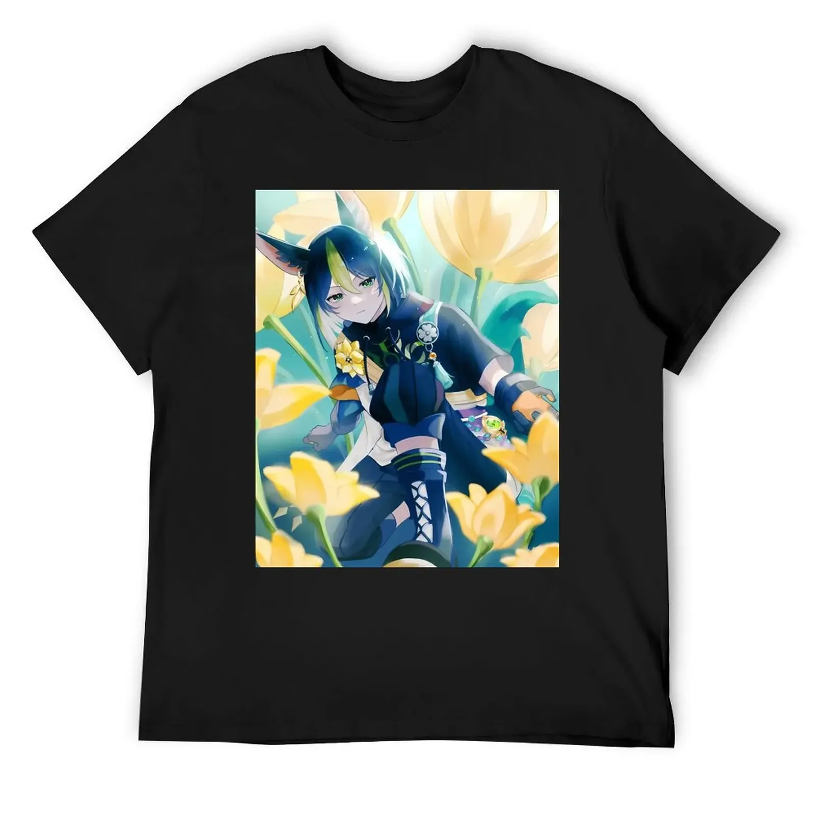 

Tighnari T-Shirt street wear blue archive oversized t shirt kawaii clothes anime shirts men