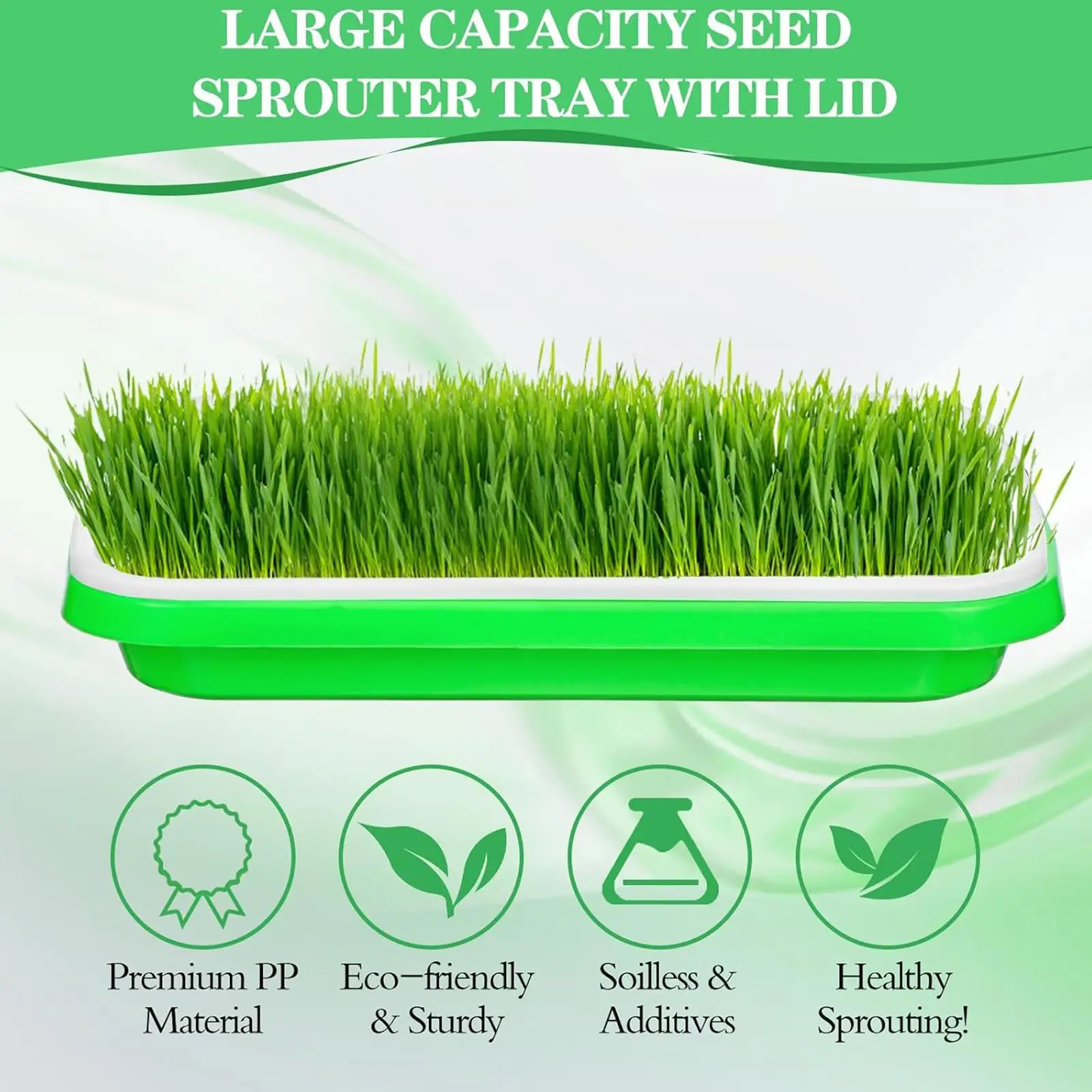 Sprouts Growing Kit 10 Pieces Seedling Sprouter With Drain Holes Plant Germination Propagation Trays For Kitchen Sprouts Flowers