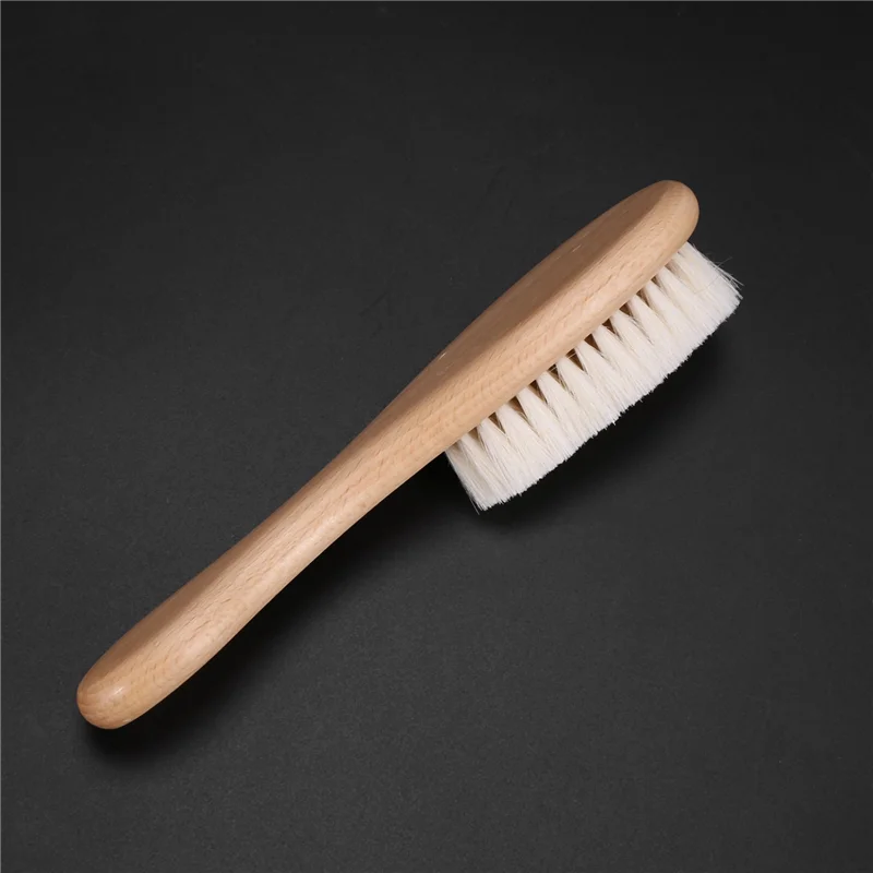 A005-3X مقبض خشبي تصفيف الشعر فرشاة الألياف الناعمة الحلاق الرقبة منفضة تنظيف إزالة فرشاة أدوات تصفيف الشعر