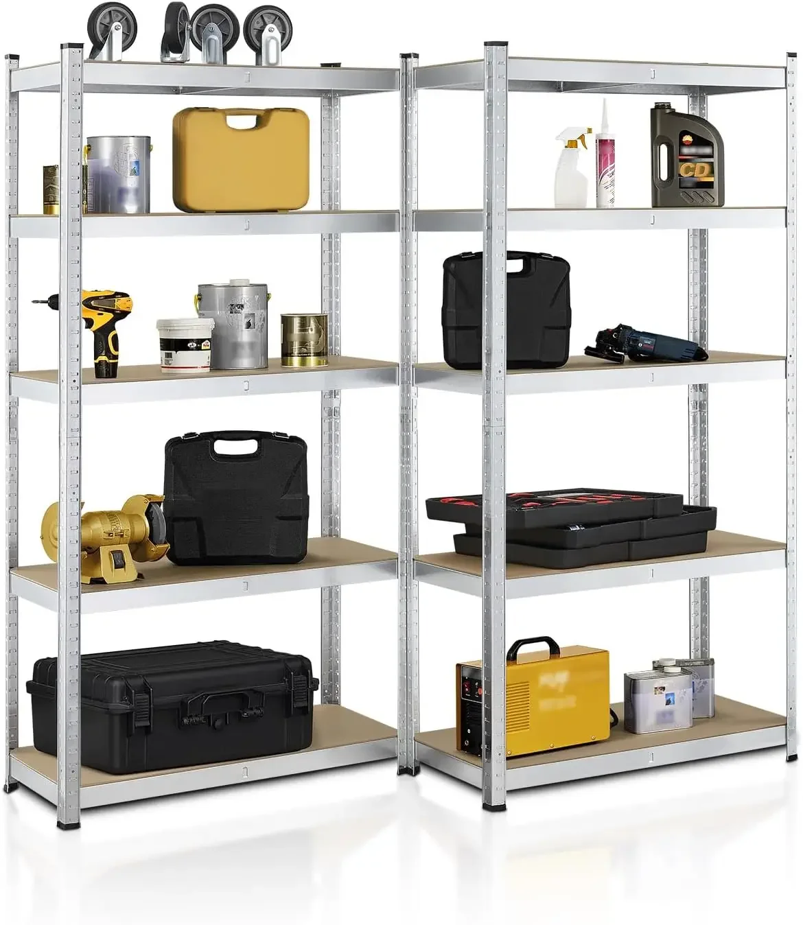 Juskys 2er-Set Lagerregal Basic 2X 180x90x40cm (HxBxT) |   1750kg |   10-Böden |   Schwerlastregal