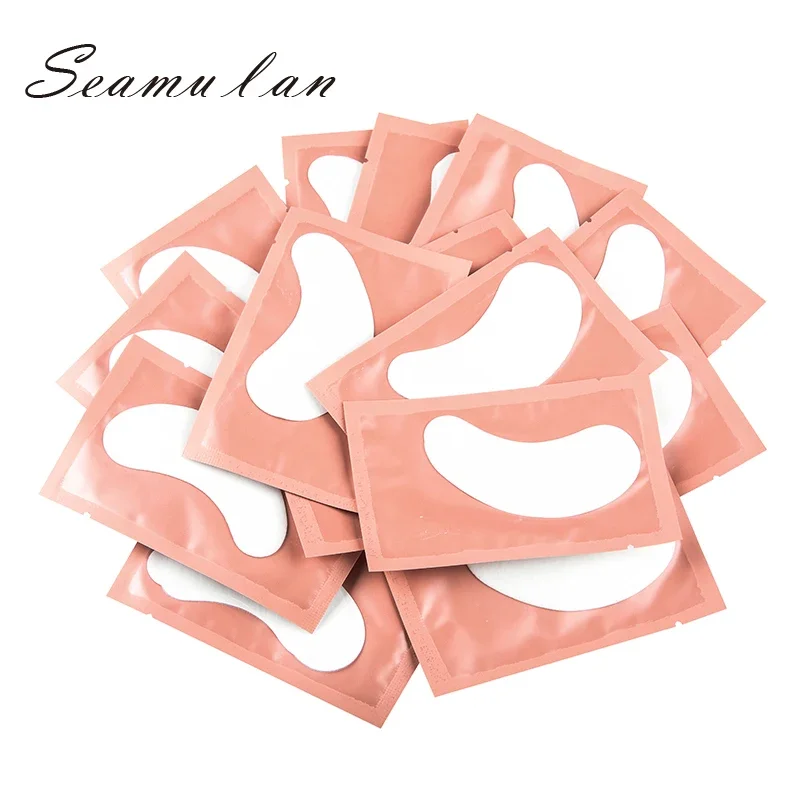 50 Pairs Patches for Eyelash Extension Under Eye Pads Paper Patches Pink Lint Free Stickers For False Eyelashes Makeup Tools