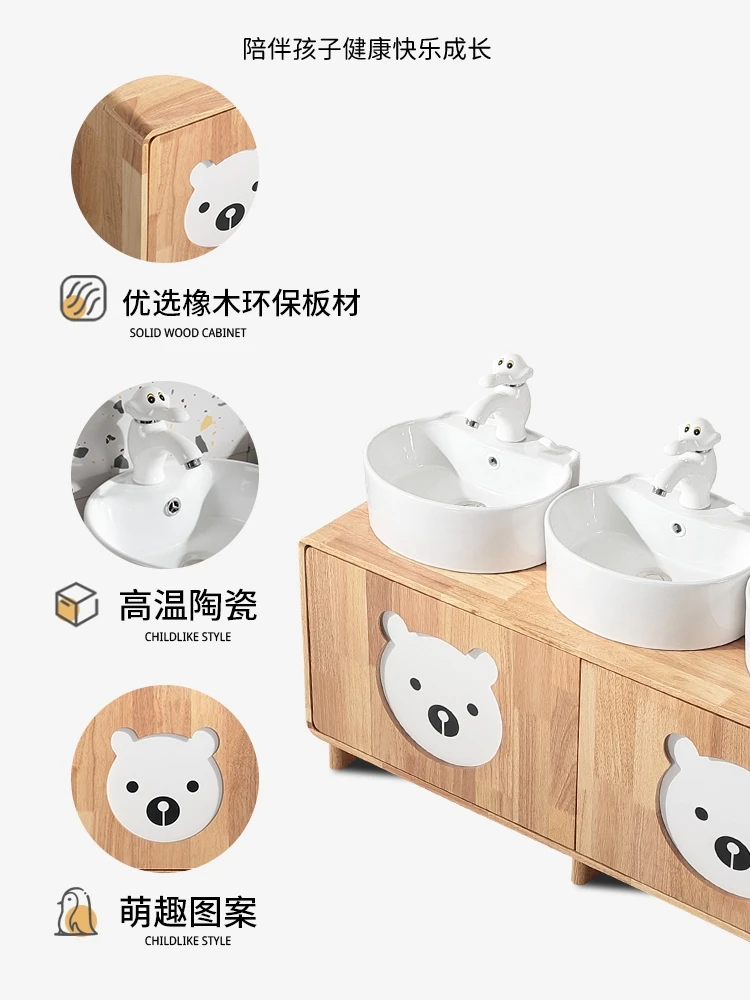 Solid Wood Bathroom Cabinet for Bathroom No Assembly Required Floor Protection Multi-Purpose Use Easy Installation Noise Free