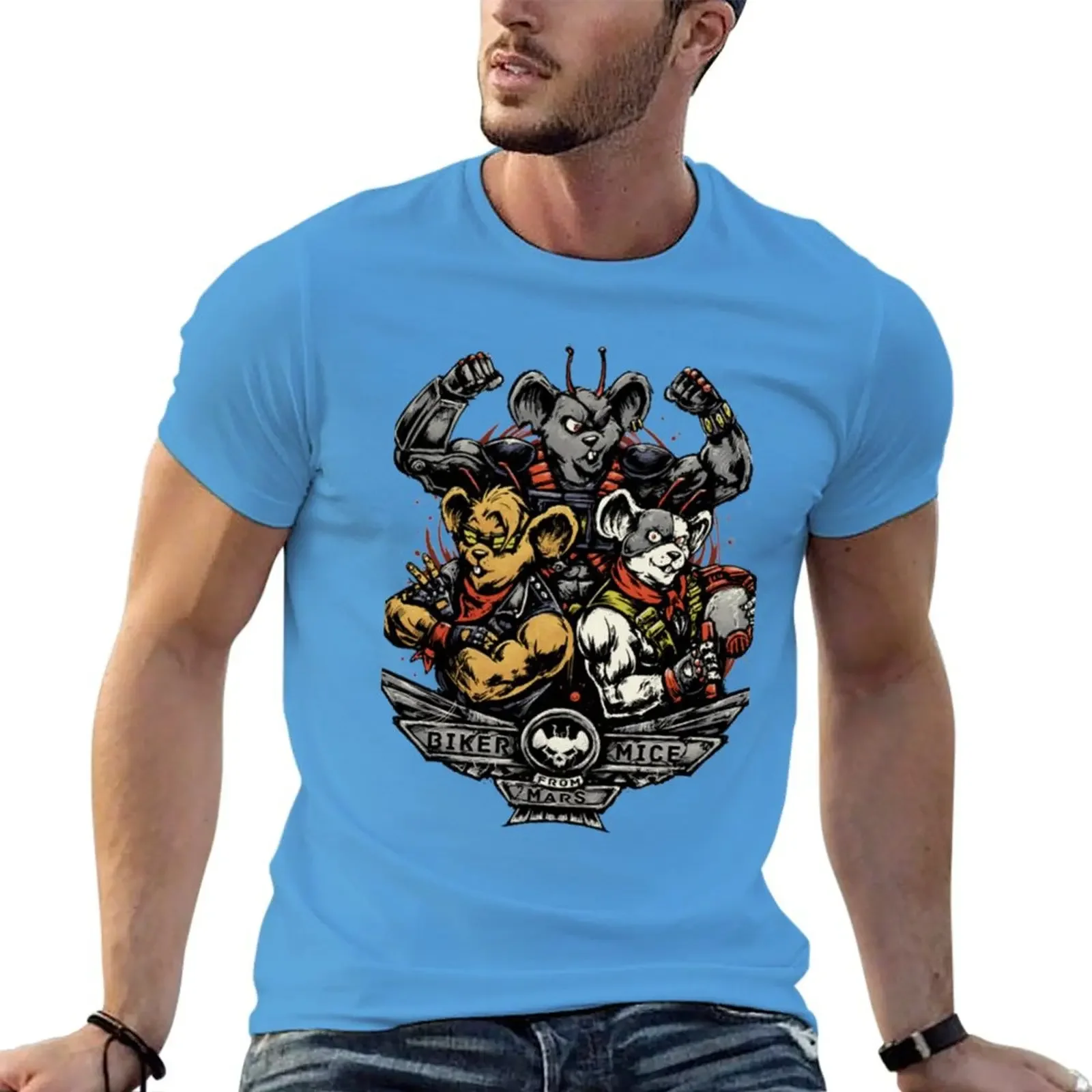 Tees Korean Fashion Cute Tops Oversizeds Mens Tall T Shirts Biker Mice From Mars T-shirt Men Clothing Graphic Funny Summer Tops