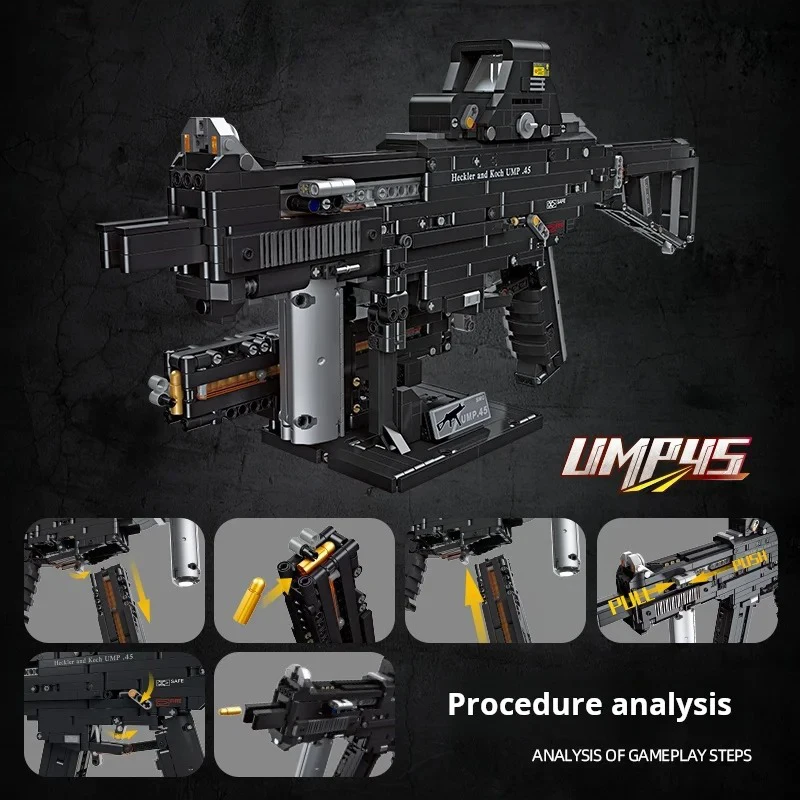 Bloques de construcción de mitral, juguetes de colección de modelos de armas de fuego, adorno, decoración del hogar, ladrillos de montaje MOC, regalos creativos, 1609 Uds.