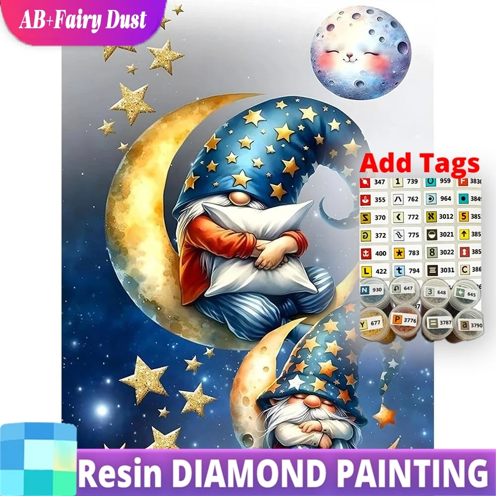 

Смола AB Фея Пыль Карлик Алмазная Мозаика Портрет DIY Подходит Для начинающих Луна Картина Стразы Подарок ребенку