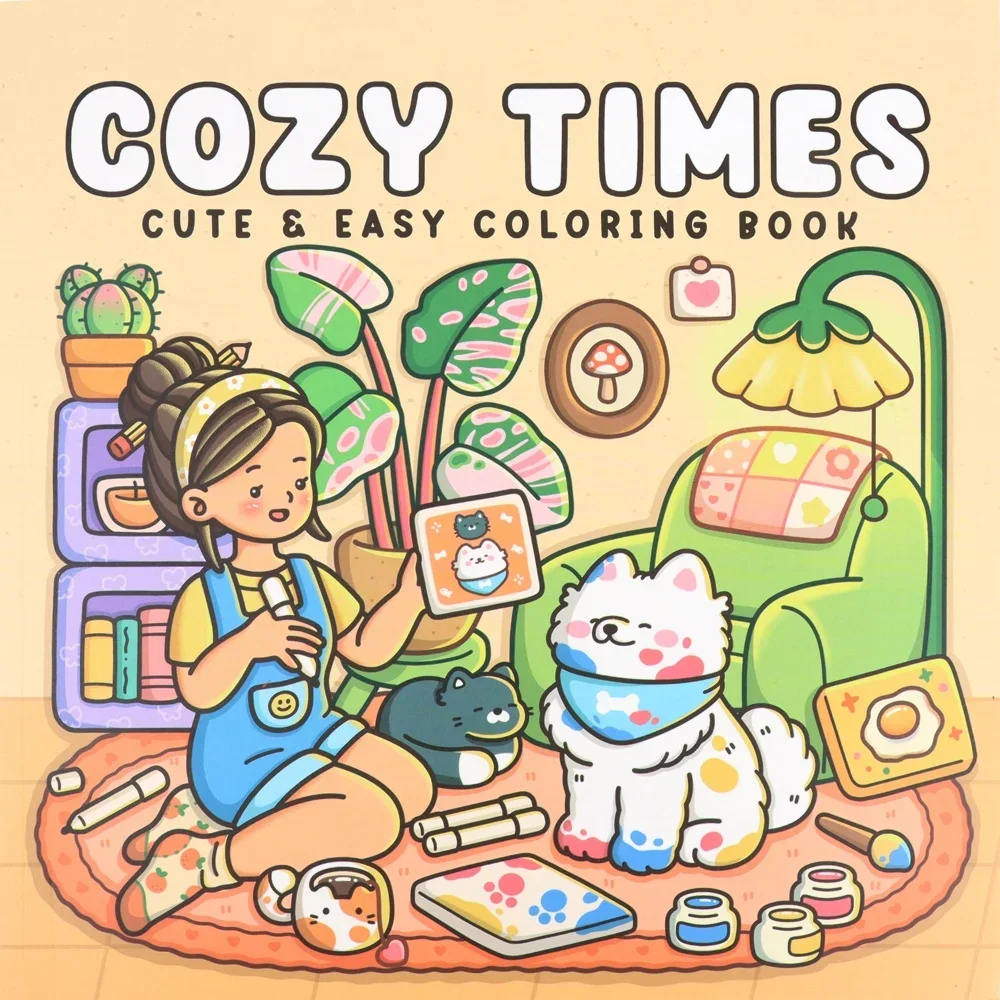 

3 Girl Moments: Cute and Cozy Coloring Book for Adults and Teens - Relaxing Everyday Activities Filled with Cartoon Illustration
