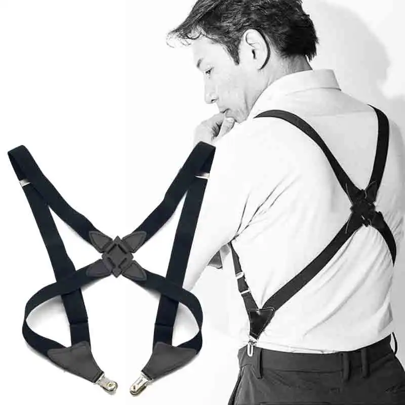 جديد الرجال الحمالات قابل للتعديل الأقواس X الظهر قميص كليب الحمالة حزام مطاط بنطلون الأقواس حزام الكتف للرجال والنساء