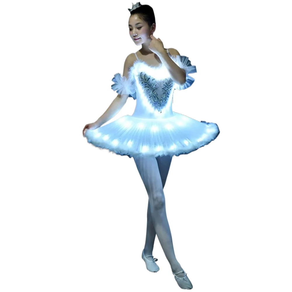 Professionele Ballet Tutu Led Zwanenmeer Volwassen Ballet Dans Kleding Tutu Rok Vrouwen Ballerina Jurk Voor Party Wit Ballet Jurk