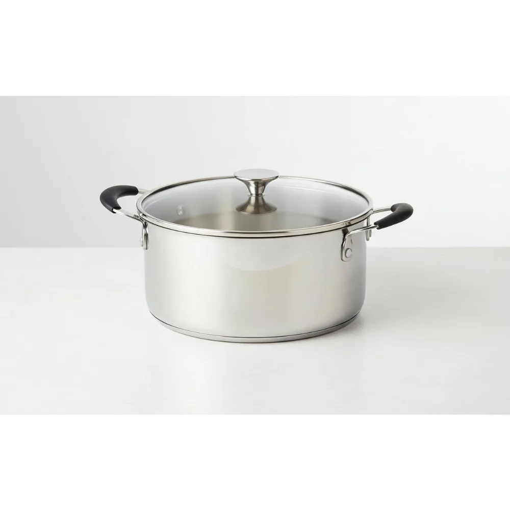 

5 Quart Stainless Steel Stock Pot - Heavy Duty Induction Cookware for Pasta Soup Spaghetti, Perfect for Home Chefs