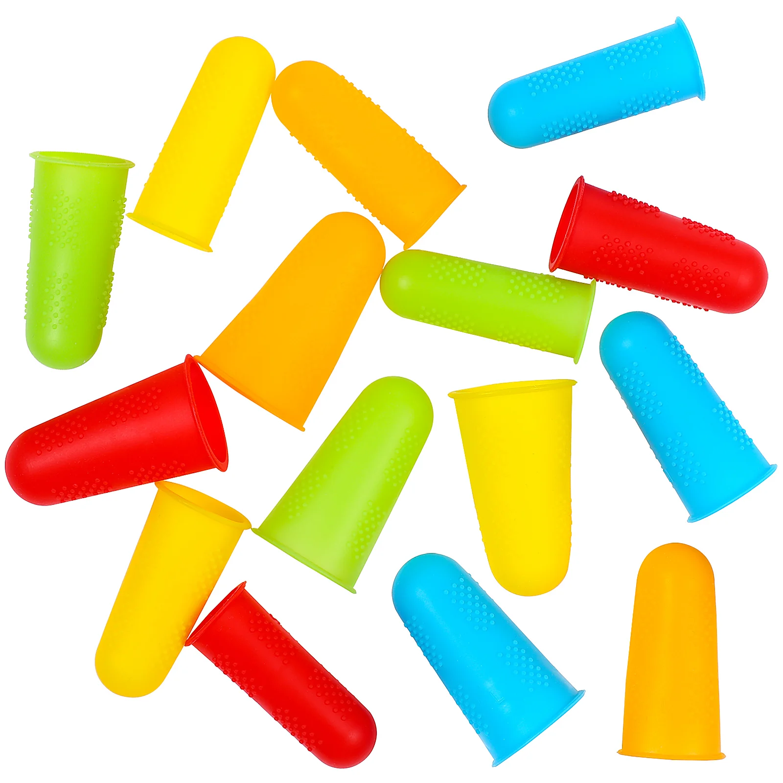 

15 Pcs Finger Protectors Silicone Protective Caps for Sewing Crafts Gloves Reusable Various Sizes Gardening Adhesives Needlework