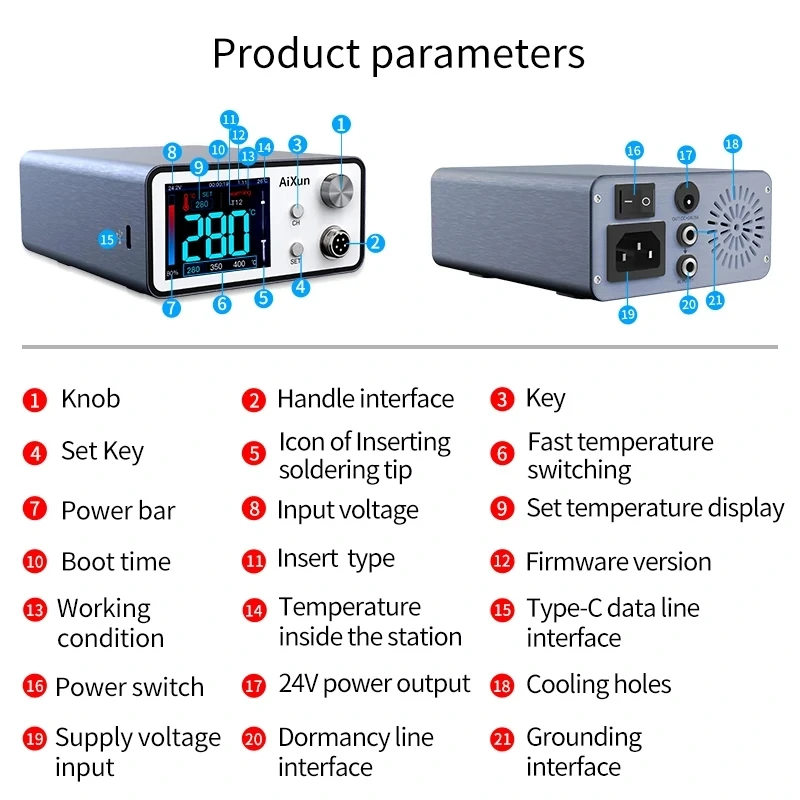 AIXUN T3A Smart Soldering Station with T12/T245 Soldering Handle Iron Tips Electric Welding Iron Station for SMD Repair