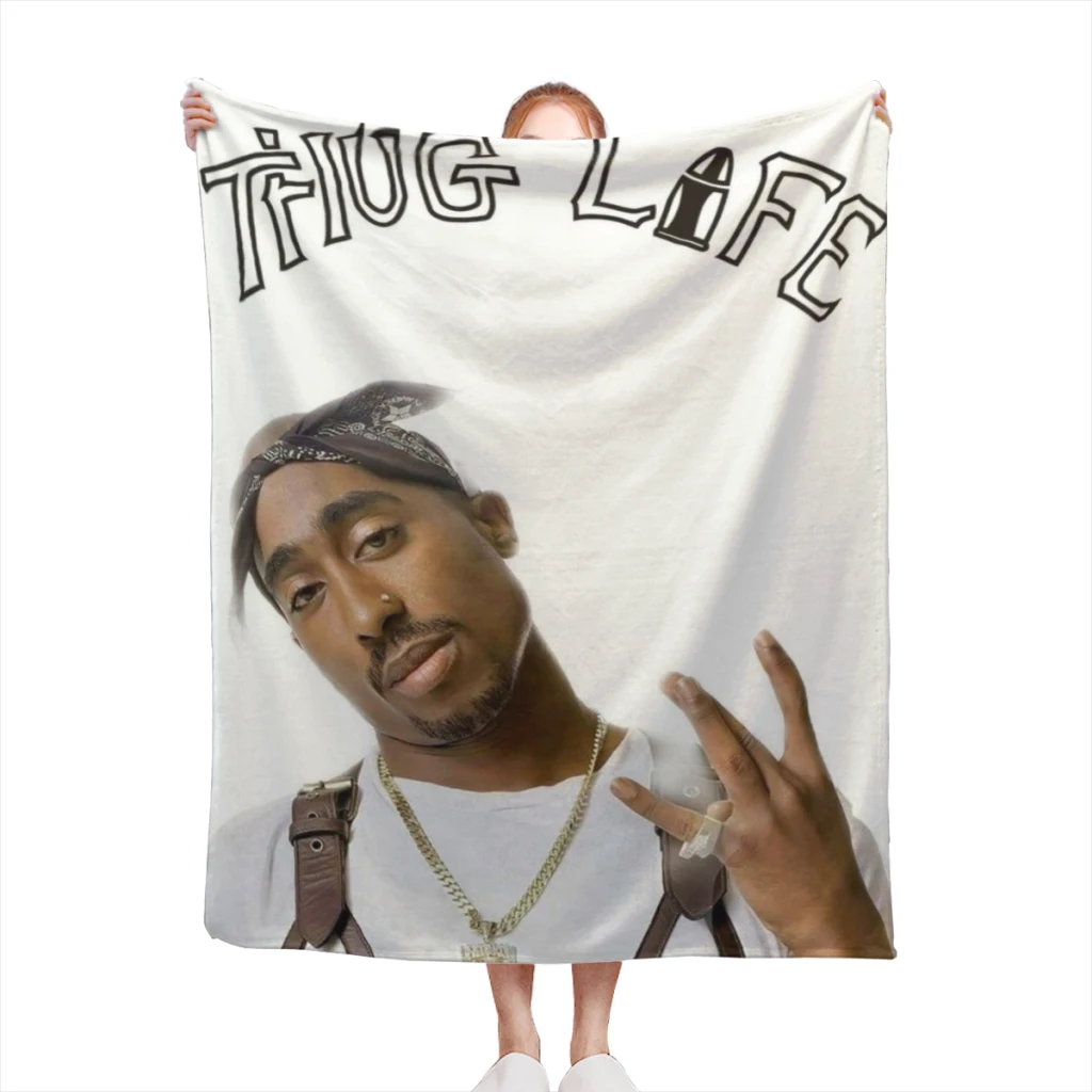 Tupac 2pac Blanket Flange Textile Decor Portable Super Soft Throw Blankets for Home Office Plush Thin Quilt