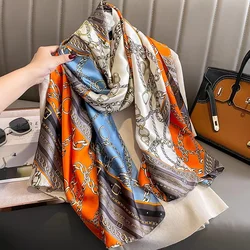 180*90cm Luxury Brand New Style Autumn Winter Popular Flower Headcloth Women Fashion Silk Print Scarf Ladies Beach Shawl foulard