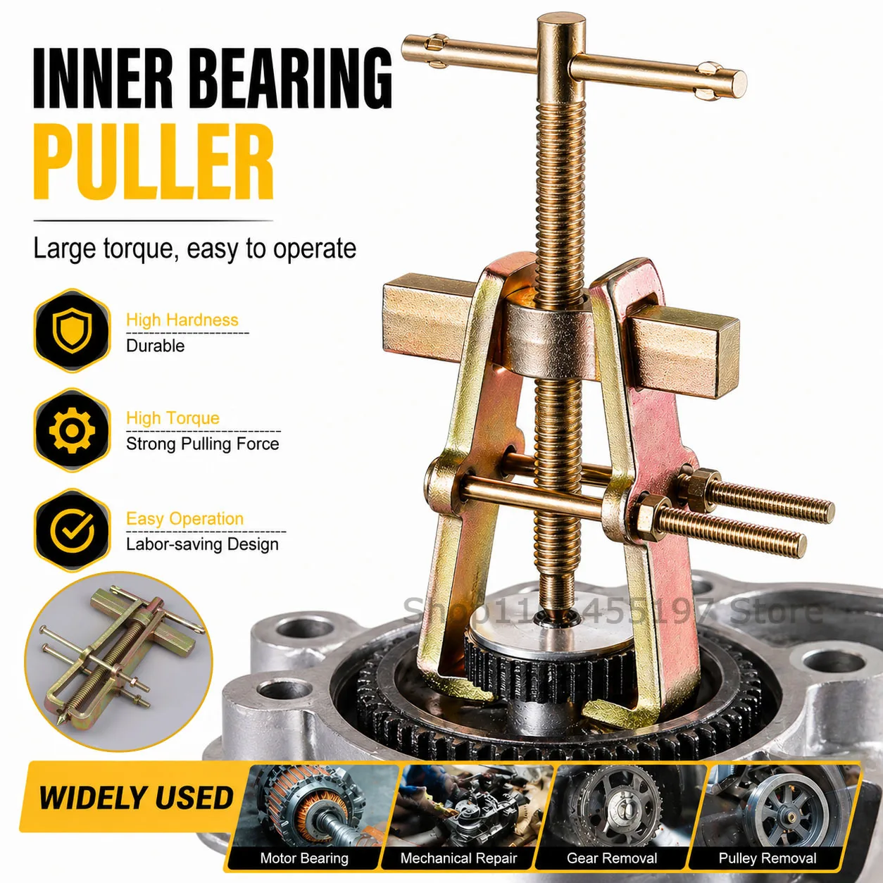 1pc 6 Inch 2-Prong Gear Bearing Puller Pump Pulley Remover Repair Breakaway Lifter High Strength Professional Automotive Remover