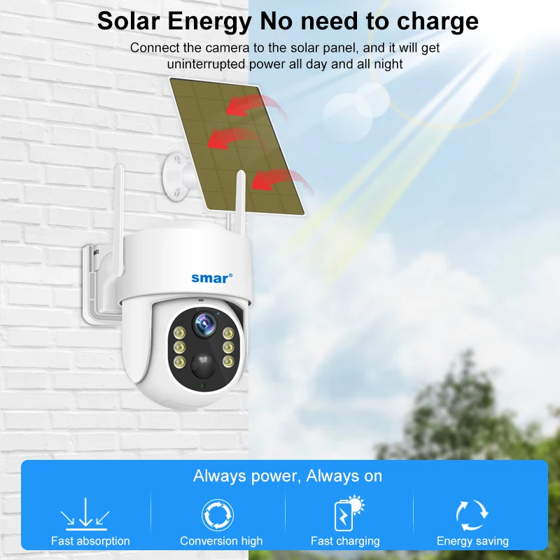 Imagem -02 - Câmera de Vigilância ao ar Livre Smar Monitor de Proteção de Segurança Ptz Detecção Humana Pir Câmera Solar Wifi 4g Cartão Sim mp 4mp