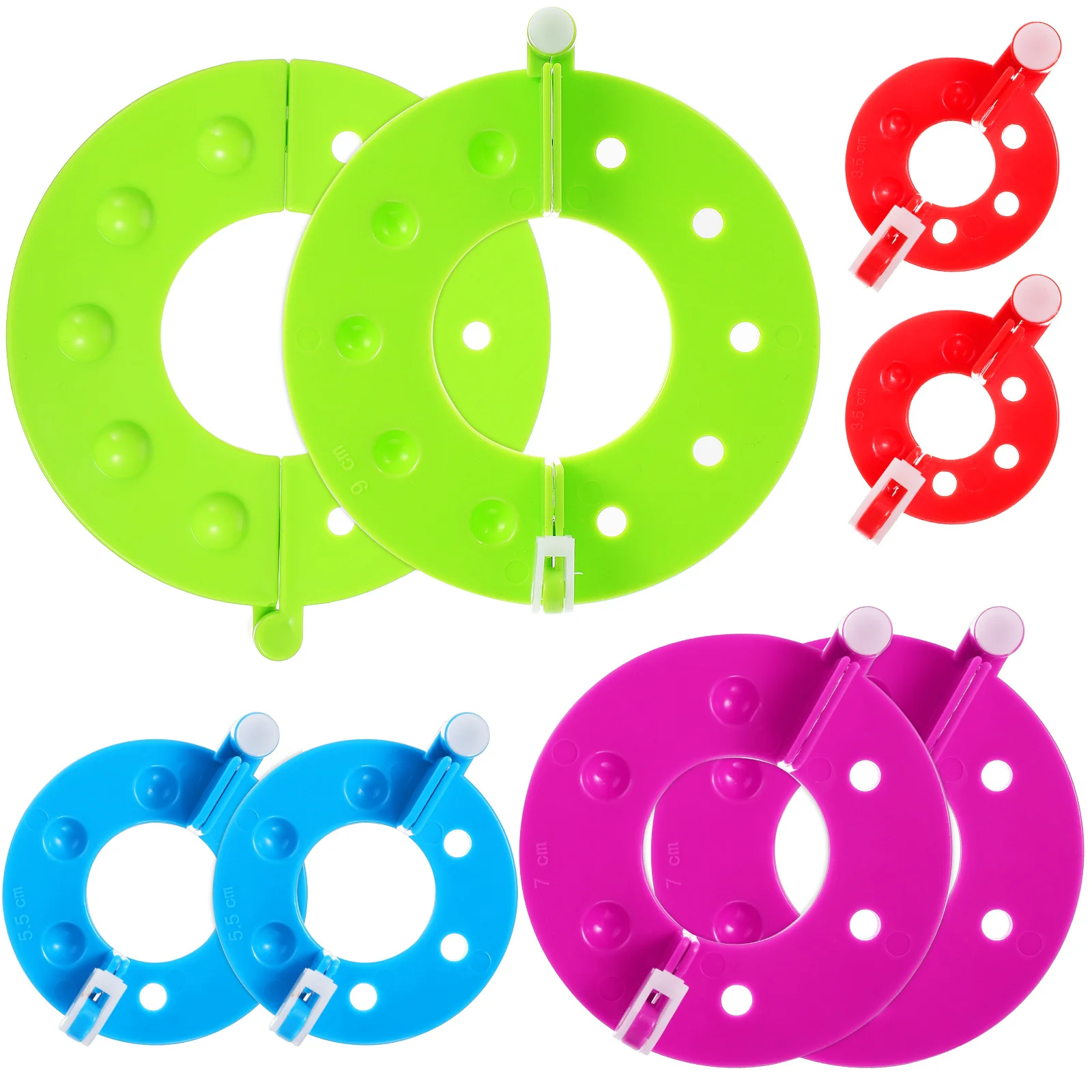 

8 pcs Plastic Pompom Makers Reusable Fluff Ball Weaving Tools For Yarn Craft Diy Knitting Projects Set Kids Adults Large Small