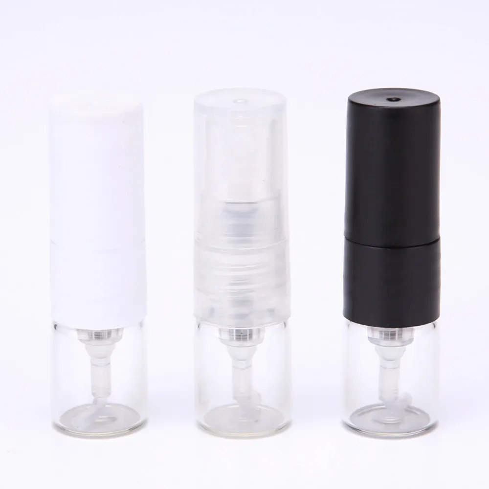 100PCS 1ML Mini Refillable Glass Perfume Spray Bottle Fine Mist Atomizer Empty Perfume Container Wholesale Free Packing Tools