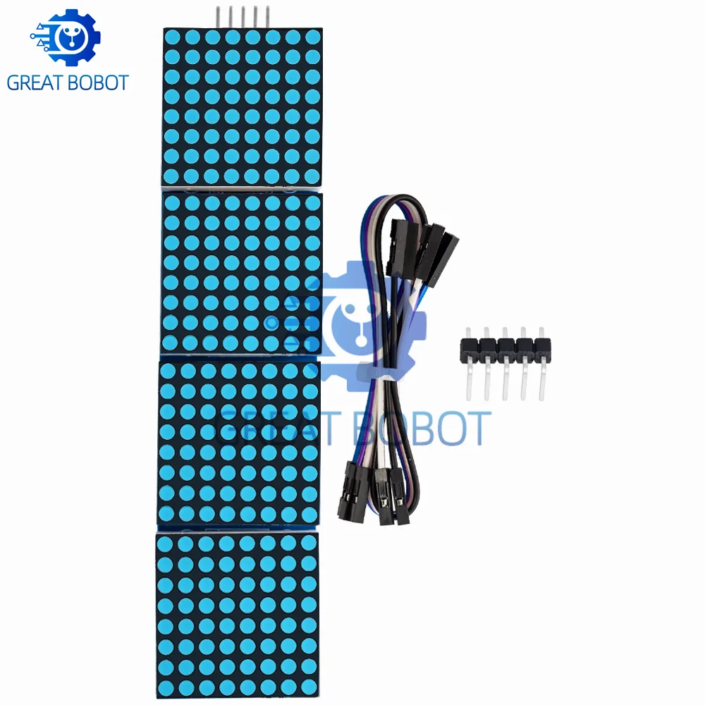 وحدة المصفوفة النقطية MAX7219: شاشة 4 في 1 لوحدة التحكم الدقيقة Arduino، تأتي مع خط 5P #4