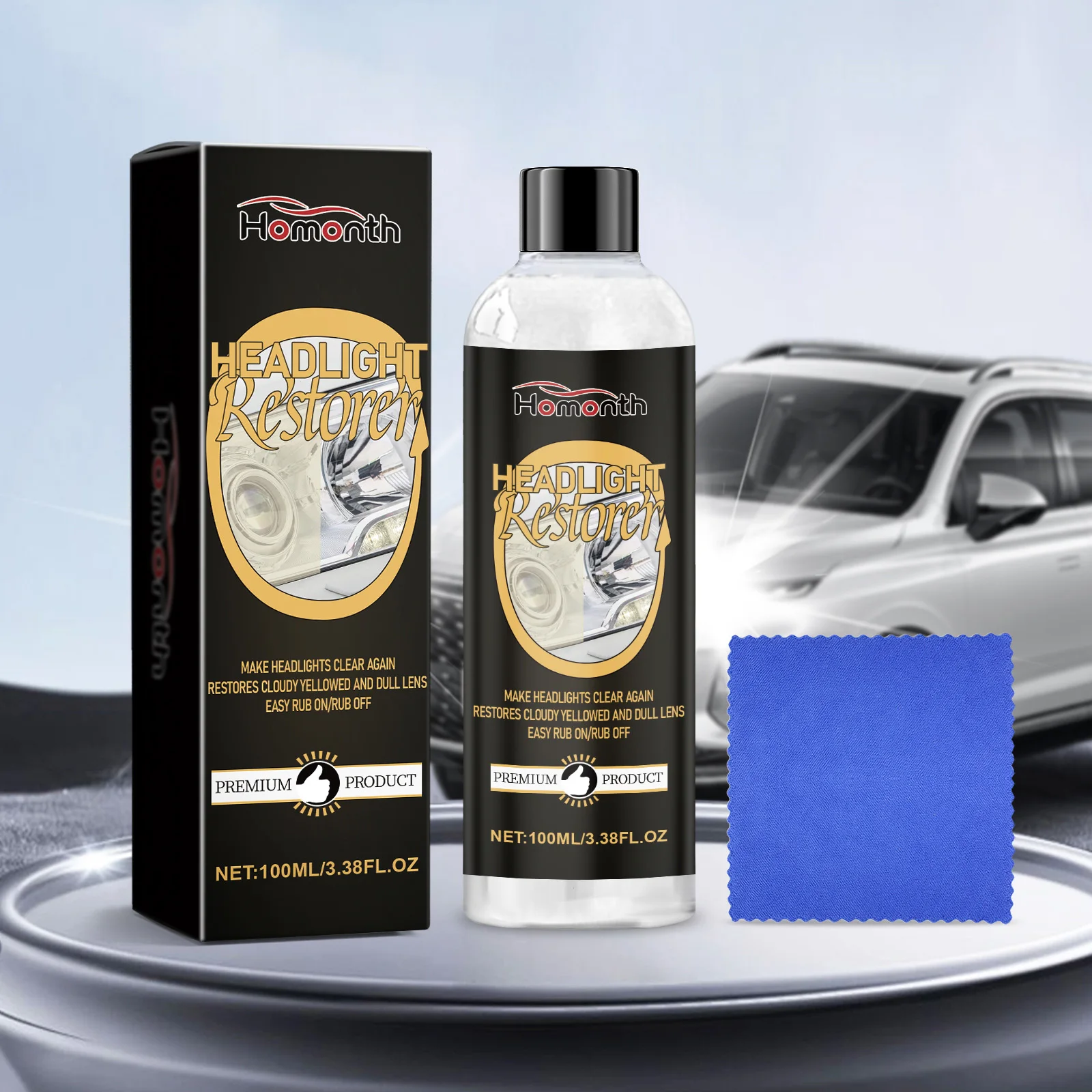 Auto Headlight Restoration & Polishing Kit Refurbishment Coating Maintenance Brightening Lamp Care Kit