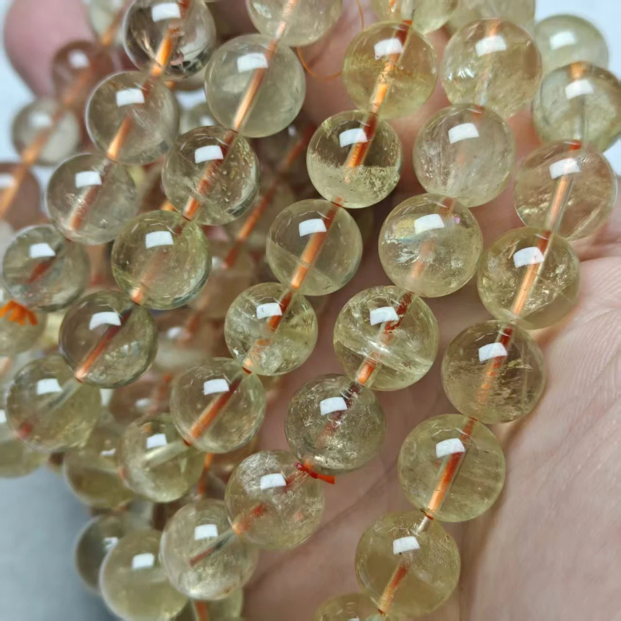 Zihan 8-15 مللي متر الطبيعية AA البرازيل سيترين السلس الجولة فضفاض الخرز مجوهرات DIY بها بنفسك اكسسوارات والأساور والخرز المطابقة #6