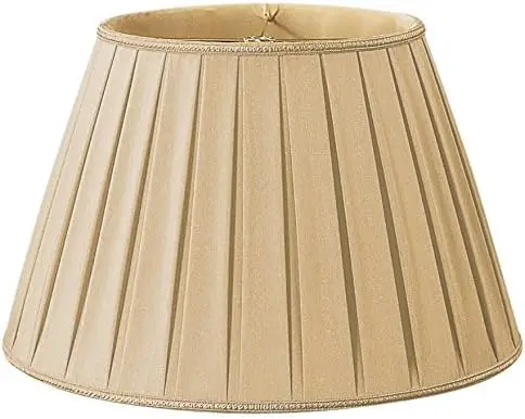 

Royal Designs Round Pleated Designer Lamp Shade, Gypsy Gold, 10.5 x 16 x 11