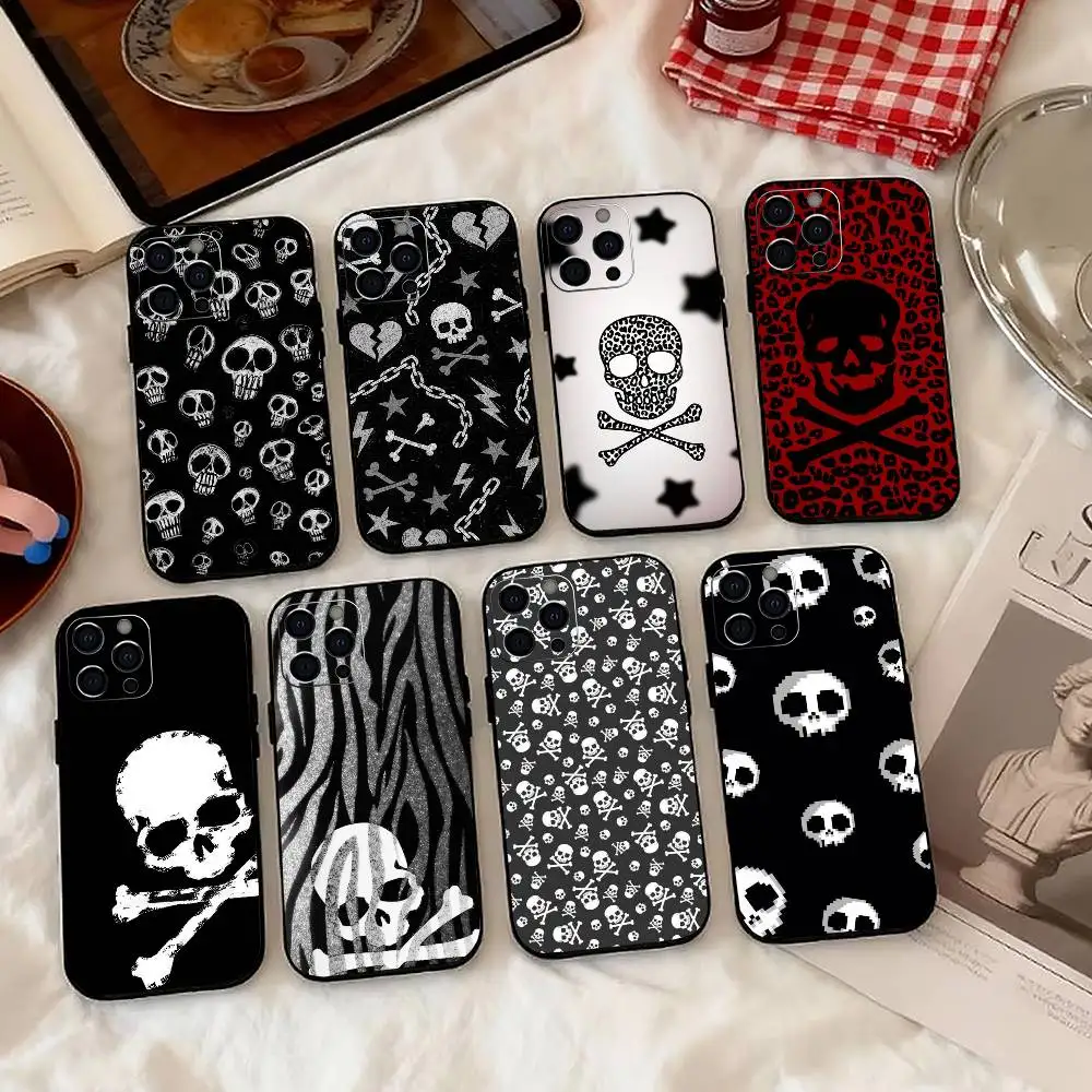 

Skeleton Skull-L Phone Case For iPhone 17, 16,15,14,13,12,11 Plus,Pro Max, Others Soft Black Cover