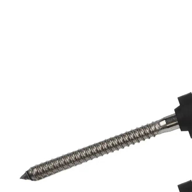 M10 Stainless Steel Pole Screw With L Adapter For Solar PV Panel Mounting On Trapezoidal Sheet Metal Roof Racking System