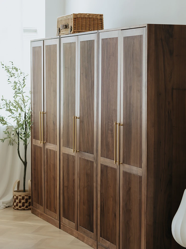 LMM solid wood home bedroom, black walnut storage locker, easy to open the door