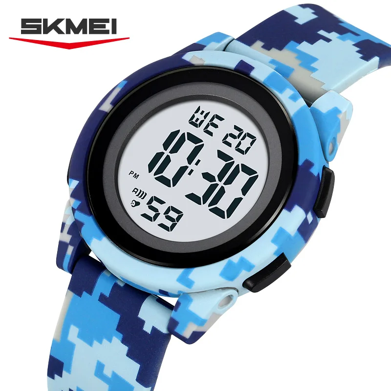 

SKMEI 2429 часы для девочек, будильник, детские цифровые светодиодные часы с черным светом, секундомер, детские часы, водонепроницаемые наручные часы 50 м для мальчиков
