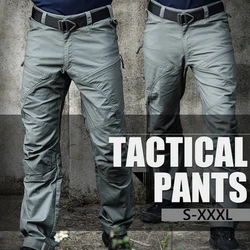 Waterproof Commuter Tactical Pants Men Camouflage Trousers Slim Work Cargo Pants Overalls Outdoor Combat Training Sport Trousers