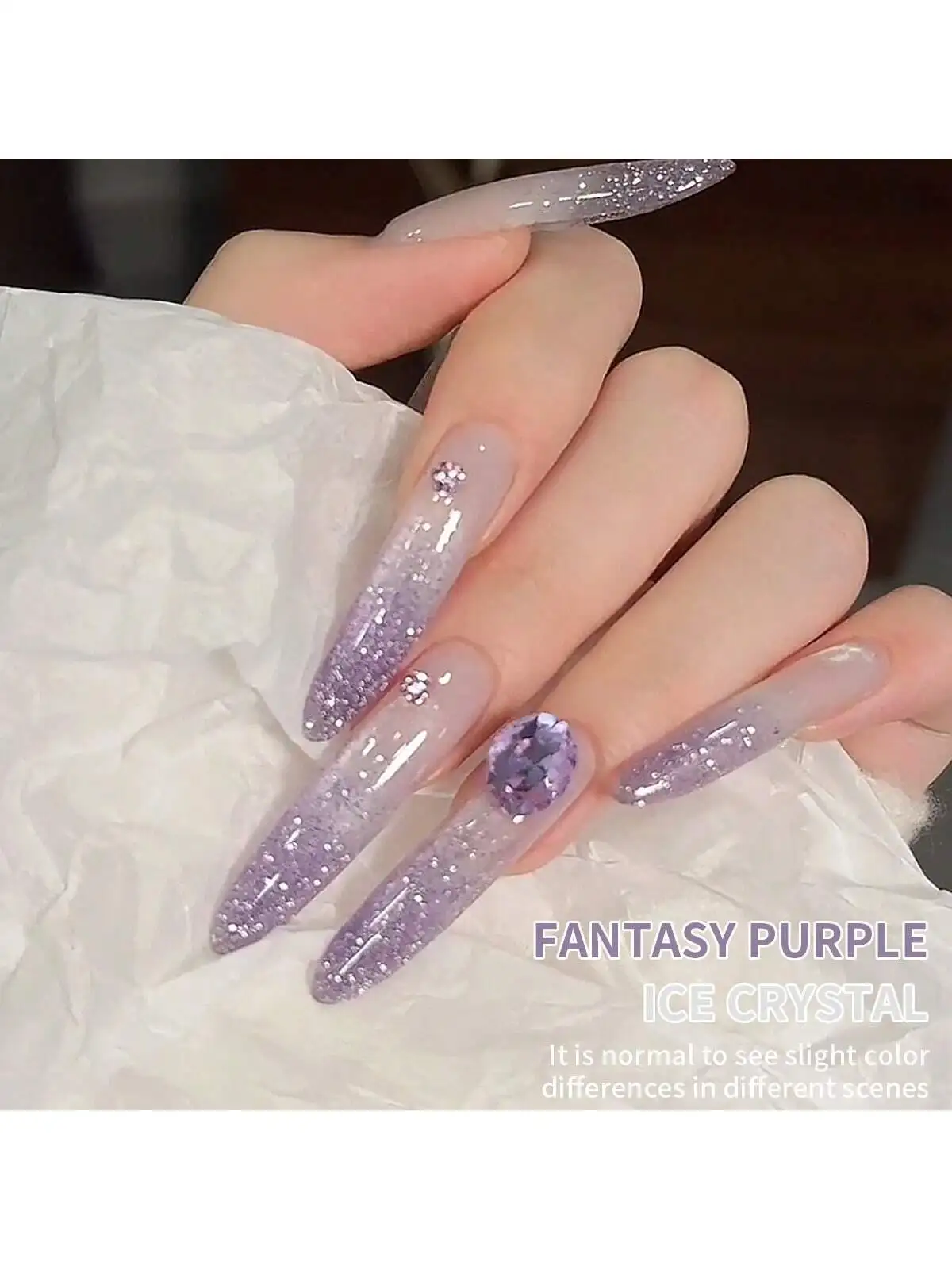 2 ألوان 15 مللي الجليد الكريستال والخيال الأرجواني جيل للأظافر مجموعة شبه الدائم مسمار الفن تمرغ الأشعة فوق البنفسجية LED صالون الأظافر لتقوم بها بنفسك صالون الأظافر هلام