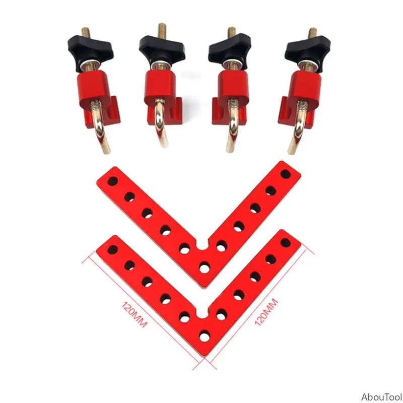100/120mm Right Angle Fixing Clip 90 Degree L-shaped Auxiliary Fixture Positioning Panel Woodworking Assembly Fixture With Scale