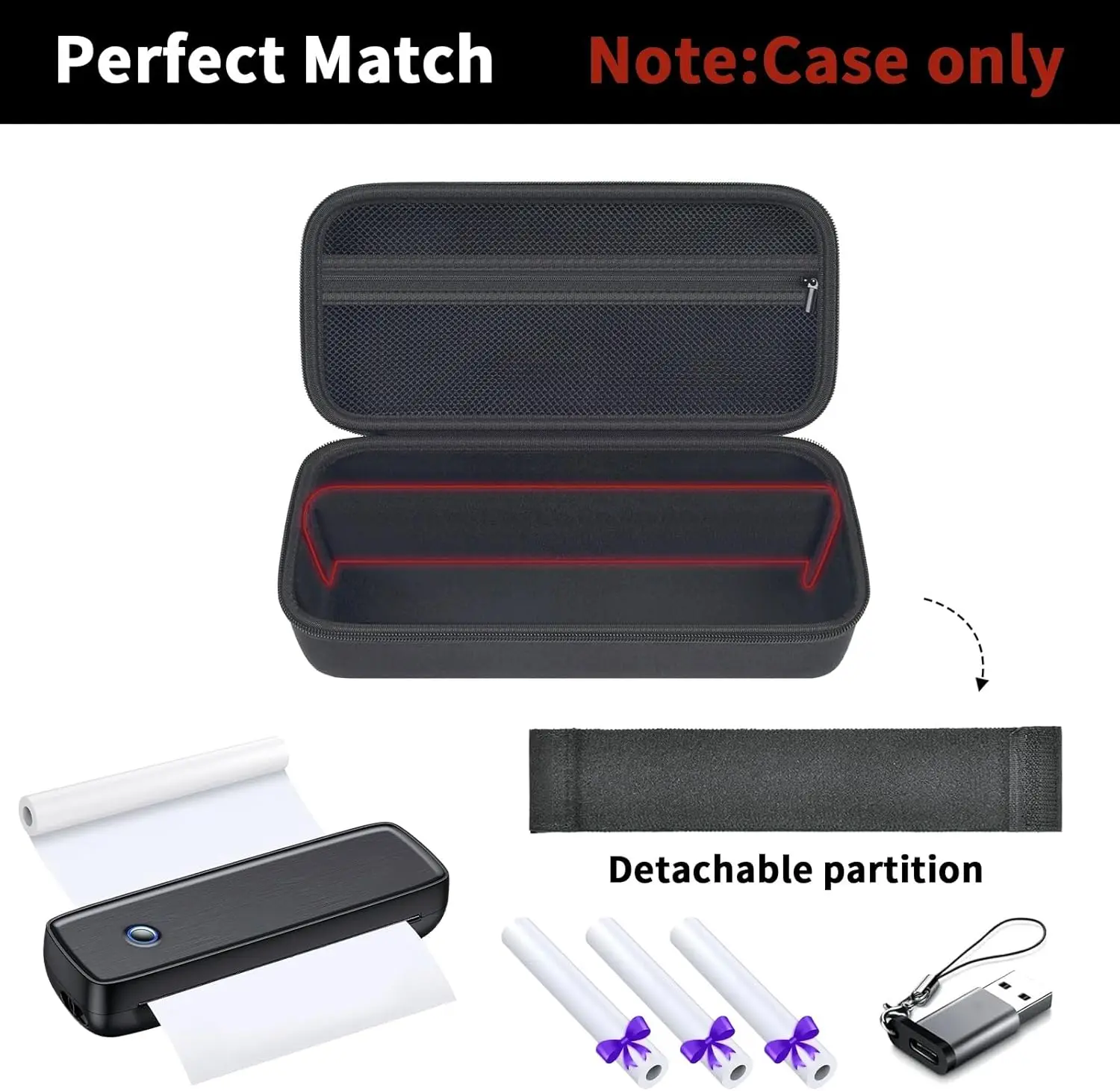 Case Compatible with Aixiqee Portable-Printer A80/ for GUTHERREN A81/for Minzhi A80/ JADENS A4 /for MUNBYN Bluetooth (Box Only)