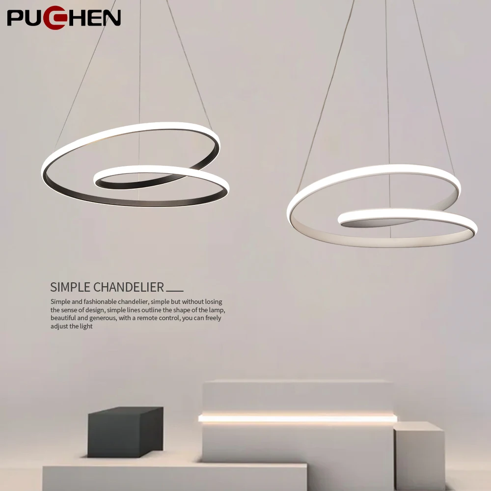 Puchen 68W Kitchen LED Acryli Ceiling Lamp Remote Home Decoration Chandelier Bar Party Indoor Stepless Dimming Ceiling Lamp