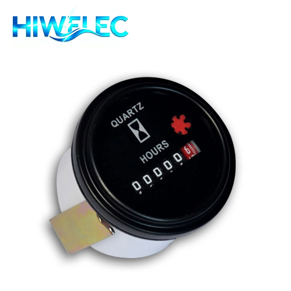 Round Hour Meter Time Counter 12V 24V Hour Counter 36V Auto Car Boat Generator Diesel Petrol Engine