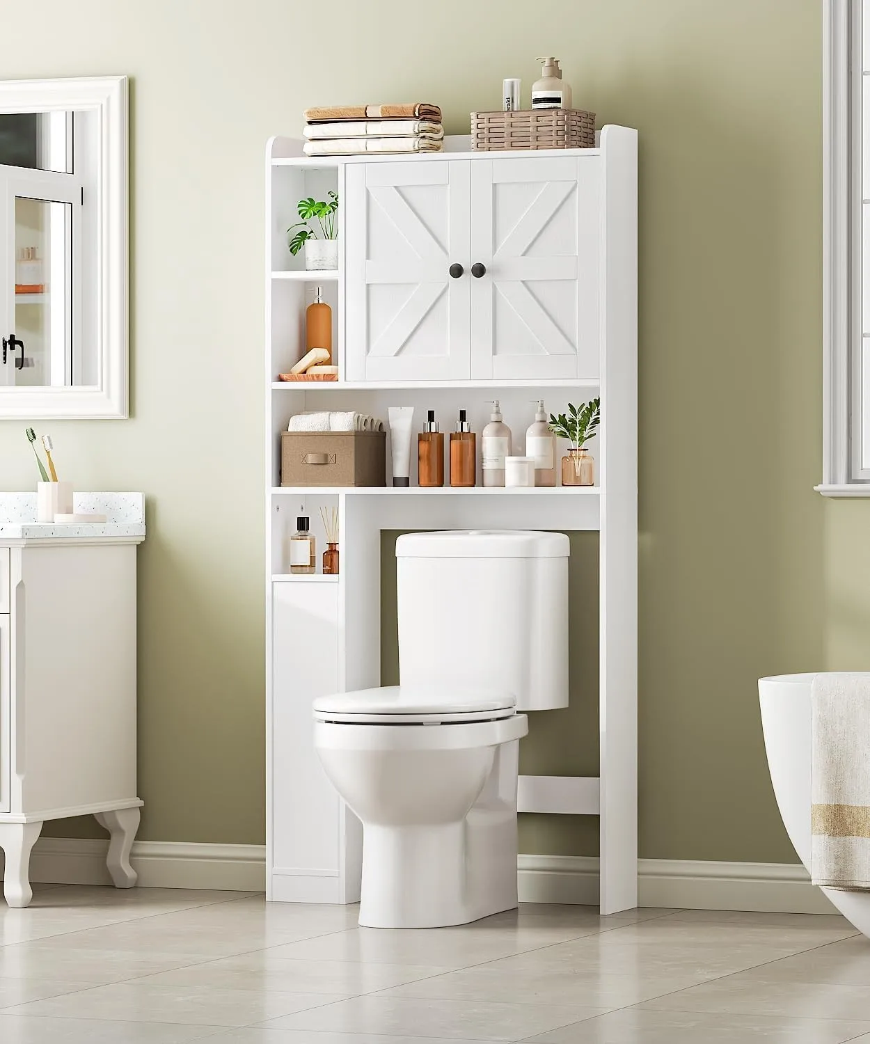 

Over The Toilet Storage Cabinet Farmhouse Bathroom Storage Organizer